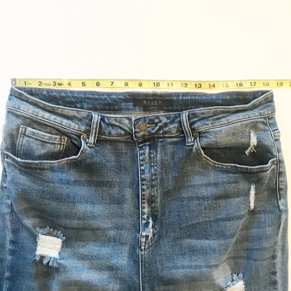 RISEN Distressed Skinny Ankle Raw Hem Ripped Plus Size Jeans Womens 2XL 18 - Picture 8 of 11